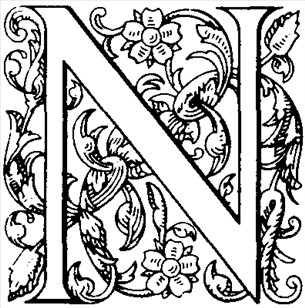 Bogstaver blomsterskrift N